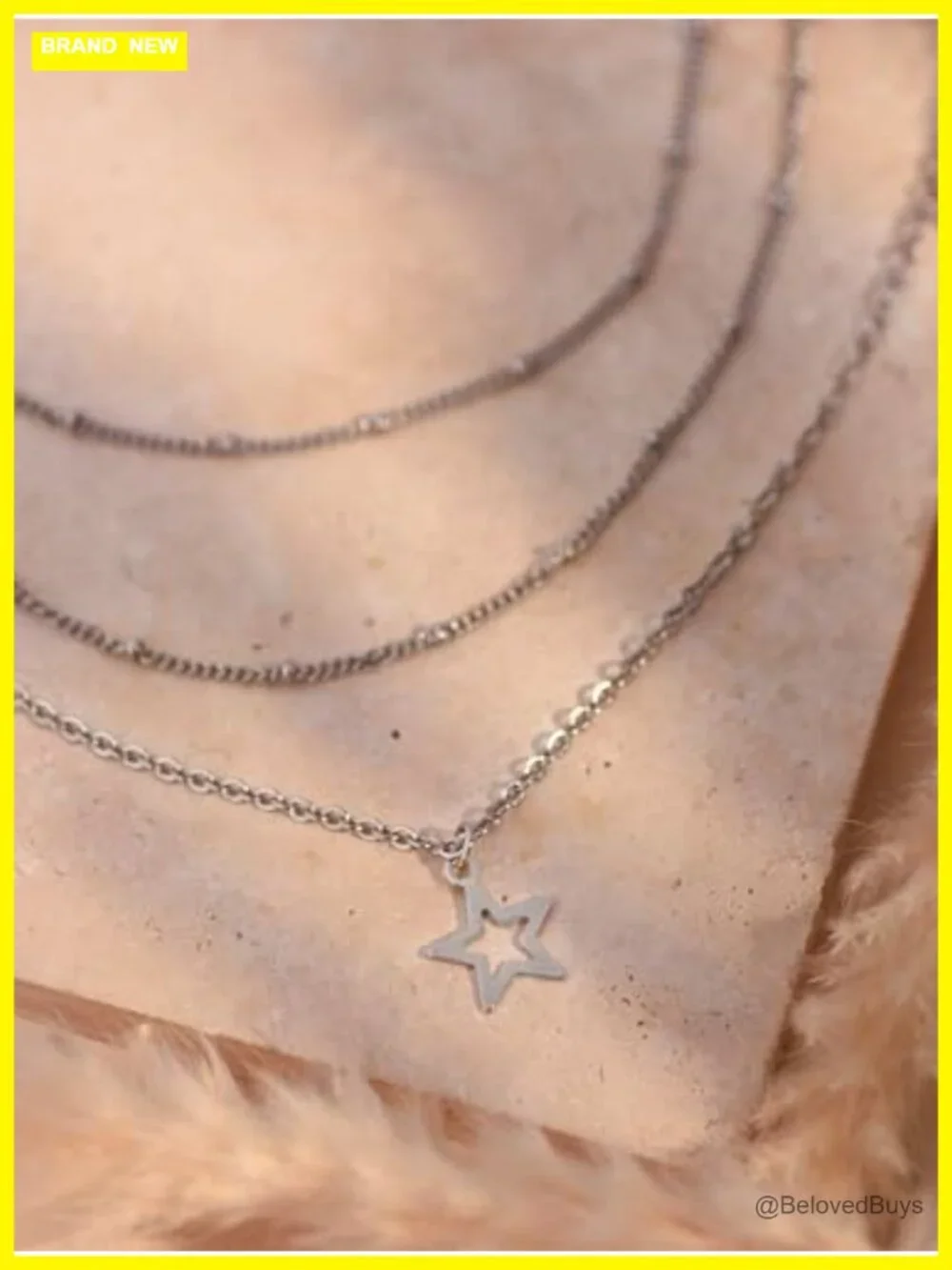 Sacina Dainty Layered Star Necklace Titanium Steel Y2K Grunge Emo Jewelry Gift
